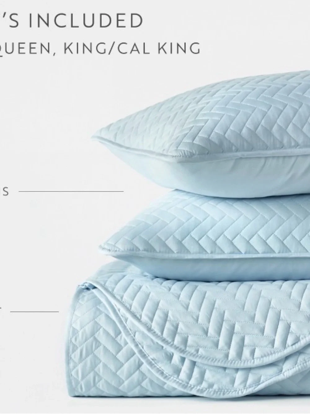 Target Light Blue Herringbone Stitch Quilted Coverlet Set